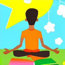 dhruv mediating as a 5 year old yogi with a big bright star behind him