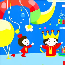 illustration de d'un petit garcon qui s'appelle Thomas et le roi des bulle