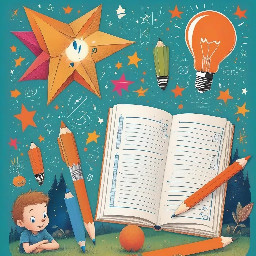 Create printable activity workbook for Grade 4 elementary students (age 9-10) in Quebec, Canada. Title: "Cahier d'écriture — 4e année". Design style: bright, colorful and child-friendly with rounded fonts, fun icons (pencils, stars, lightbulbs, checkmarks), and a clean layout easy to read for children. Use 3 color themes: blue for pages 1-10 (narrative writing), green for pages 11-20 (summary writing), orange for pages 21-30 (descriptive writing). Each page must include: a large colored header with page number and title, a small italic goal banner labeled "Objectif", clear instruction text, writing lines for student answers, and encouraging decorative icons. Letter size (8.5x11 inches), print-ready, French language.