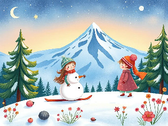 Elisabeth und der Adlerfelz  Ich wohne mit meiner Mutter und meiner kleinen Schwester Malie in einem Skihaus, auf einem Berg. Der Name des Berges ist Adlerfelz. Ich bin 6 und meine kleine Schwester ist 0. Meine Mutter heißt Selma.  19.08. Heute ist es warm und ich bin aufgeregt denn morgen hat meine kleine Schwester Geburtstag und wird 1. Das ist aufregend, weil wenn sie 1 wird darf sie das erste mal ohne Trage raus.  20.08. Es macht Spaß mit meiner Schwester und meiner Freundin Marie einen Schneeman zu bauen. Amalie setzt die Augen des Schneemanns in den Bauch vom Schneemann. Das sieht lustig aus. Marie setzt sie wieder richtig hin.  Jetzt kriegt unser Schneemann einen Hut, eine Möhrennase und einen Schal. Er sieht super aus.  21.08.  Heute durften wir einen kleinen Ausflug mit Amalie machen. Wir gehen zum Rodelberg. Dort macht rodeln am meisten Spaß. Nachdem wir eine bisschen gerodelt sind, machen wir ein Picknick das Mama und gepackt hat. Danach gehen wir nach Hause.  22.08.  Heute sind Marie und ihre Eltern ins Dorf gefahren. Ich frage Mama, ob wir nicht auch ins Dorf müssen. Mama guckt, ob wir auch etwas brauchen. Dann fällt ihr auf, dass wir kein Mehl mehr haben, weil wir es für den Kuchen verbraucht haben. Also fahren wir ins Dorf. Da wir kein Auto haben, fahren wir mit der Bahn. Zur kleinen Bahnstation müssen wir Skifahren. Mama zieht Amalie hinter sich auf einem Schlitten mit. Als wir da sind, treffen wir Marie und ihre Eltern. Maries Mama sagt zu meiner Mama, dass sie zum Markt wollen und ob wir nicht auch dahin müssen. Wir müssen auch zum Markt. Als wir dann später zu Hause sind und ich im Bett liege, denke ich, dass heute ein super schöner Tag ist.  23.08.  Heute ist Marie bei ihrem Lehrer. Sie ist eins der wenigen Kinder, die hier bei uns einen Lehrer haben. Ich habe keinen. Mama muss heute arbeiten und Maries Eltern auch. Also bin ich mit Amalie allein zu Haus. Erst muss ich etwas essen, denn ich habe Hunger. Amalie aber anscheinend nicht. Sie will keine Möhre essen. Danach muss sie eigentlich schlafen, aber das will sie auch nicht. Sie schreit und schreit und schreit. Endlich hört sie auf. 24.08. Heute ist Marie zu Hause Also dürfen Marie und ich einen Ausflug machen. Amalie ist zu Hause geblieben, weil Mama heute frei hat. Wir haben ein Picknick mit und einen kleinen Schlitten. Auf den Schlitten legen wir unser Picknick und eine Decke. Dann ziehen wir los. Erst geht es einfach den Schlitten zu ziehen. Dann wird es schwerer. Dann machen wir eine Pause. Wir gehen weiter. Als wir nicht mehr können, setzen wir uns hin und machen Picknick. Danach wird es kalt und fängt an zu stürmen. Wir setzen uns auf den Schlitten und nehmen die Decke über unsere Füße. Dann fahren wir nach Hause. 25.08. Ich lese gerne. Oft lese ich mitten am Tag, wie heute. Es ist stürmerisch draußen. Deswegen sind alle drinnen. Jetzt sehe ich eine Schneeelawine kommen. Ich gehe mit Mama alles evakuieren. Als die Lawine kommt, sitzen wir schon drinnen. Danach lese ich weiter. Dabei denke ich: Es ist schön hier, so ruhig. Und dann denke ich, dass jeder, der nicht hier wohnt, Pech hat. Nachmittags essen wir Kuchen und dann gehe ich ins Bett.  26.08. Heute als ich Aufwache, war ich alleine mit meiner kleinen Schwester. Auf dem Tisch liegt ein Zettel auf dem steht: „Musste schnell los. Küsschen Mama“. Ich warte, dann höre ich ein Schreien aus Amalies Zimmer. Ich gehe hin und nehme sie hoch. Dann gehe ich mit ihr ins Wohnzimmer und spiele mit ihr.  27.08.  Heute gehe ich früh am morgen zu Mama und frage sie, ob wir heute einen Ausflug machen können. Sie sagt Ja. Wir haben einen großen Schlitten mit Polster und angenähter Decke. Glöckchen hat er auch. Wir holen Amalie. Dann packen wir uns essen. Amalie belegt ein Brot, wo Käse oben ist, in der Mitte das Brot und unten wieder Käse.  Wir haben fertig geschmiert und fahren los. Wir fahren ein gutes Stück, dann machen wir Pause und essen was. Unsere Rentiere kriegen Wasser und Futter. Dann fahren wir weiter. Plötzlich ist da ein Adlerkopf, aber dann bemerke ich, dass das nur ein Stein ist. Dann fahren wir nach Hause. Meine kleine Schwester schläft ein. Ich nicke auch ein, aber wache auch gleich wieder auf. Aber dann schlafe ich doch ein.  28.08. Heute spiele ich mit Marie. Wir spielen meistens draußen. Heute aber spielen wir drinnen. Erst wissen wir nicht, was wir spielen sollen. Dann spielen wir, dass der Boden Lava ist und man nicht in die Lava darf. Das spielen wir bis spät abends. Dann muss ich rüber zum Abendbrot. Danach gehe ich ins Bett.  29.08. Heute ist mir schon als ich aufwache langweilig. Aber dann sagt Mama, dass wir heute Ski fahren können. Ich frage, was mit Amalie ist. Mama sagt, dass wir mit dem großen Schlitten zum Skiberg fahren und sie im Schlitten weiterschlafen kann.  Als wir fertig mit Skifahren sind, essen wir was. Danach fahren wir im warm-wohligen Schlitten nach Hause. Als ich dann im Bett liege, denke ich, dass Langeweile oft zu etwas Gutem führt.  30.08. Heute darf ich mit zu Maries Lehrer. Da machen wir erst einmal Deutsch, das E und das e. Aber das kann ich ja schon. Danach sollen wir unseren Namen schreiben. Bei mir sieht es so aus: Elisabeth. Er lobt mich, dass ich das schön gemacht habe. Dann Marie: Marie. Er sagt, dass sie es schön gemacht hat. Danach machen wir Mathe. Ich weiß jetzt schon 1+1=2, 1+2=3, 1+3=4, 1+4=5. Danach bummeln wir ein bisschen in der Stadt rum. Dann gehen wir zum Bahnhof und kaufen uns Tickets. Dann fahren wir zurück nach Hause. Aber wir sind nicht direkt zu Hause. Zum Glück haben wir unsere Skier mit und fahren damit nach Hause.  31.08. Heute lese ich ein Buch das heißt „Der große Wurf“. Da geht es um 17 Geschwister. Und das mache ich bis ich das Buch durch hab. Danach darf ich in meinem Bett was gucken. Das ist ein chiliger Tag.  01.09. Heute dürfen wir nach ganz oben auf den Berg. Weil heute schöne Kometen zu sehen sind. Ich, Mama und Amalie fahren mit dem Schlitten. Oben sehe ich zum ersten Mal die Spitze des Berges. Sie ist wie ein Adler geformt, deswegen heißt er auch Adlerfelz. Da sehe ich einen kleinen Vogel. Er liegt auf dem Boden. Ich setze ihn schnell wieder in sein Nest. Da sagt Mama, dass das ein Adler ist und dann kann ich mich selbst überzeugen. Da kommt die Adlermutter. Nachdem wir sie bestaunt haben, fahren wir nach Hause.  02.09. Gestern haben wir ja voll den schönen Ausflug gemacht. Heute aber wache ich davon auf, dass meine kleine Schwester mich weckt. Unzwar ganz unsanft. Deswegen bin ich heute auch nicht gut auf Amalie zu sprechen. Wir streiten uns heute den ganzen Tag, indem Amalie mich nervt. Undzwar sowa von.   03.09.  Heute machen Mama und ich einen schönen Spieleabend. Erstmal schreiben wir Einladungen an Marie und ihre Eltern Tom und Silvia.  Danach holen wir Chips raus. Dann male ich erstmal eine Weile Bilder aus. Ups! Ich habe vergessen, die Einladung vorbei zu bringen. Also mache ich jetzt schnell. Als alle Gäste (Marie + Tom + Silvia) da sind, geht es endlich los. Zuerst spielen wir Deutschlandreise. Danach Skyjo Action. Und dann Chrystalla. Danach müssen ich und Marie ins Bett. Marie darf bei mir übernachten.  04.09. Marie hat bei mir übernachtet. Jetzt grade bin ich aufgewacht. Marie ist noch nicht wach. Ich langweile mich zu Tode bis Marie endlich aufwacht. Dann spielen wir das Gänsespiel. Und plötzlich kommt mir die Idee, dass wir backen können.  Wir backen Schokohaferflockenplätzchen. Wir holen die Zutaten und es geht los. Jetzt sind wir fertig. Wir essen die Plätzchen zu Kaffee und Kuhen. Dann wird es Abend und wir müssen ins Bett. Diesmal schläft Marie nicht bei mir, weil sie morgen früh zu ihrem Lehrer muss.  05.09.  Heute soll ich in die Badewanne. Ich liebe Baden. Amalie darf auch mit rein. Wir spielen mit Bechern. Danach müssen wir leider schon ins Bett. Nur für einen ist das Gut: Amalie. Und nur für einen schlecht: mich.