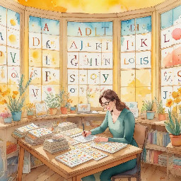 Highly detailed vibrant watercolor children’s book illustration, hand-painted traditional watercolor style, soft layered washes, visible brush strokes, subtle pigment bleeding, delicate ink linework, textured cold-pressed watercolor paper background, warm natural classroom lighting, joyful and imaginative atmosphere.  Scene setting:  Bright cheerful classroom interior during mid-morning sunlight. Large windows on one side allowing golden sunlight to stream in, soft glowing light beams painted with diluted yellow wash. Colorful alphabet posters on the walls, hand-drawn number charts, children’s artwork pinned to a corkboard, wooden desks arranged in a semi-circle, small indoor plants near the window, bookshelf filled with bright storybooks.  Foreground composition (center focus):  Four happy children interacting creatively inside the classroom:  • Boy 1 (age 8) – short curly dark hair, warm brown skin, wearing a bright blue short-sleeve shirt with subtle watercolor texture, khaki shorts, sitting at a wooden desk drawing with crayons, wide excited smile.  • Boy 2 (age 7) – soft straight dark hair, medium brown skin tone, wearing green overalls over a striped orange shirt, standing beside a globe, pointing at it curiously, gentle fascinated expression.  • Girl 1 (age 8) – braided hair tied with pink ribbons, caramel skin tone, wearing a flowing yellow dress with soft floral watercolor patterns, holding an open picture book, laughing softly.  • Girl 2 (age 7) – shoulder-length wavy black hair, warm golden-brown skin tone, wearing a purple cardigan over a mint-green skirt, round glasses, raising her hand confidently as if answering a question.  Near the children:  A fluffy grey-and-white classroom cat sitting on a desk, playfully batting at a pencil, tail curled around its paws, painted with soft layered brush strokes.  Around the classroom:  Small colorful birds (blue, yellow, and soft red) perched on the window frame and flying gently near the open window, wings softly blurred with loose watercolor strokes. A few feathers floating lightly in the air for movement.  Extra visual details:  Soft shadows under desks using diluted indigo wash. Sunlight reflecting gently off wooden floors. Subtle paint splatter details for playful energy. Warm glowing atmosphere created with golden wash overlay. Dreamy, storybook feel with harmonious color palette (coral, sky blue, sunshine yellow, soft green).  Composition:  Balanced center composition with children forming a semi-circle focal point. Slight eye-level perspective to create connection and warmth. High saturation yet soft blended watercolor tones. No harsh digital edges — authentic handmade watercolor appearance.  Typography placement:  Top center, above classroom chalkboard area.  Text style:  “Watercolor Children Book Illustration” in playful hand-painted watercolor brush lettering, soft gradient blend of pink, sky blue, and warm yellow, subtle shadow wash behind text for clarity.  Art style inspiration:  Classic storybook watercolor, soft expressive character design, whimsical classroom atmosphere, warm emotional storytelling.  -- vibrant watercolor pigments -- hand-painted texture -- soft lighting -- joyful classroom scene -- professional children book cover -- high detail -- 4k resolution -- warm tones -- whimsical mood