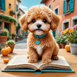 Quinnetto is a fun loving, furry, apricot maltipoo who has a EpiPen as she has allergies. She explores Italy with her mother Maria