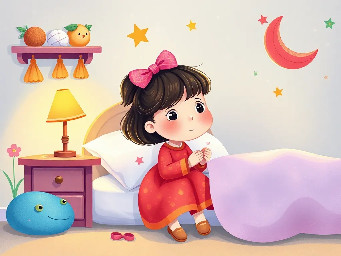 little girl name mina getting ready for bed