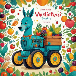 Traktor aus Obst, Gemüse oder Geschirr
