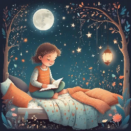 j'ai écrit un livre pour enfant voici le début, peux tu me créer des images ? : Là-haut, tout en haut, là où le ciel ne dort jamais, vivent les étoiles.  Quand la nuit tombe et que le monde devient sombre, leurs petites lampes silencieuses s’allument. Elles rassurent les enfants qui craignent le noir, accompagnent les voyageurs perdus, écoutent les vœux murmurés tout bas. Jamais, elles ne descendent. Briller, c’est leur travail. Parmi elles, il y en a une plus petite. Sa lumière est douce, presque timide.  On l’appelle Lina-Lune.